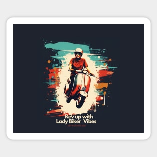 Scooter Ride Urban Racer Lady Biker Sticker